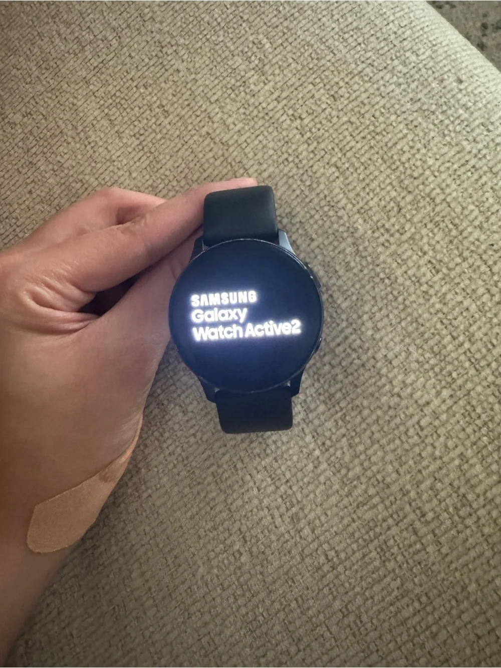 Samsung Black Round Smartwatch with Silicone Band